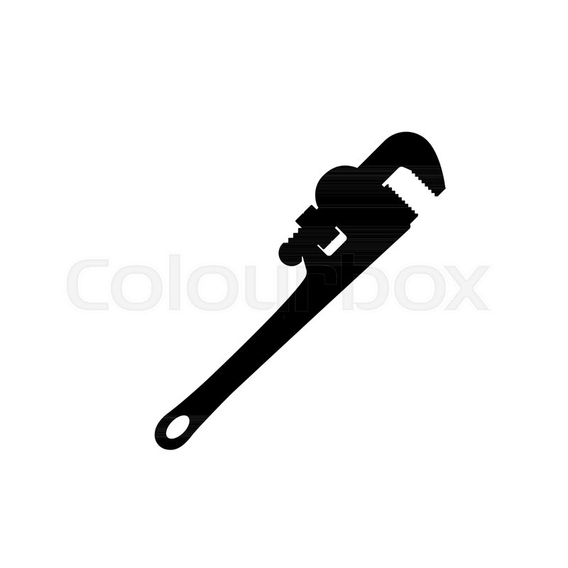 800x800 Black Silhouette Of Pipe Wrench On Stock Vector Colourbox