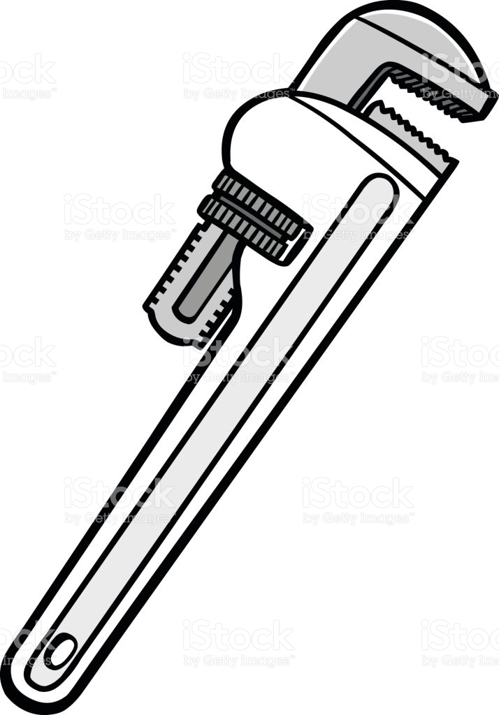 714x1024 Pipe Wrench Clipart Black And White