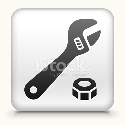440x440 Square Button With Wrench Bolt Royalty Free Vector Art Stock