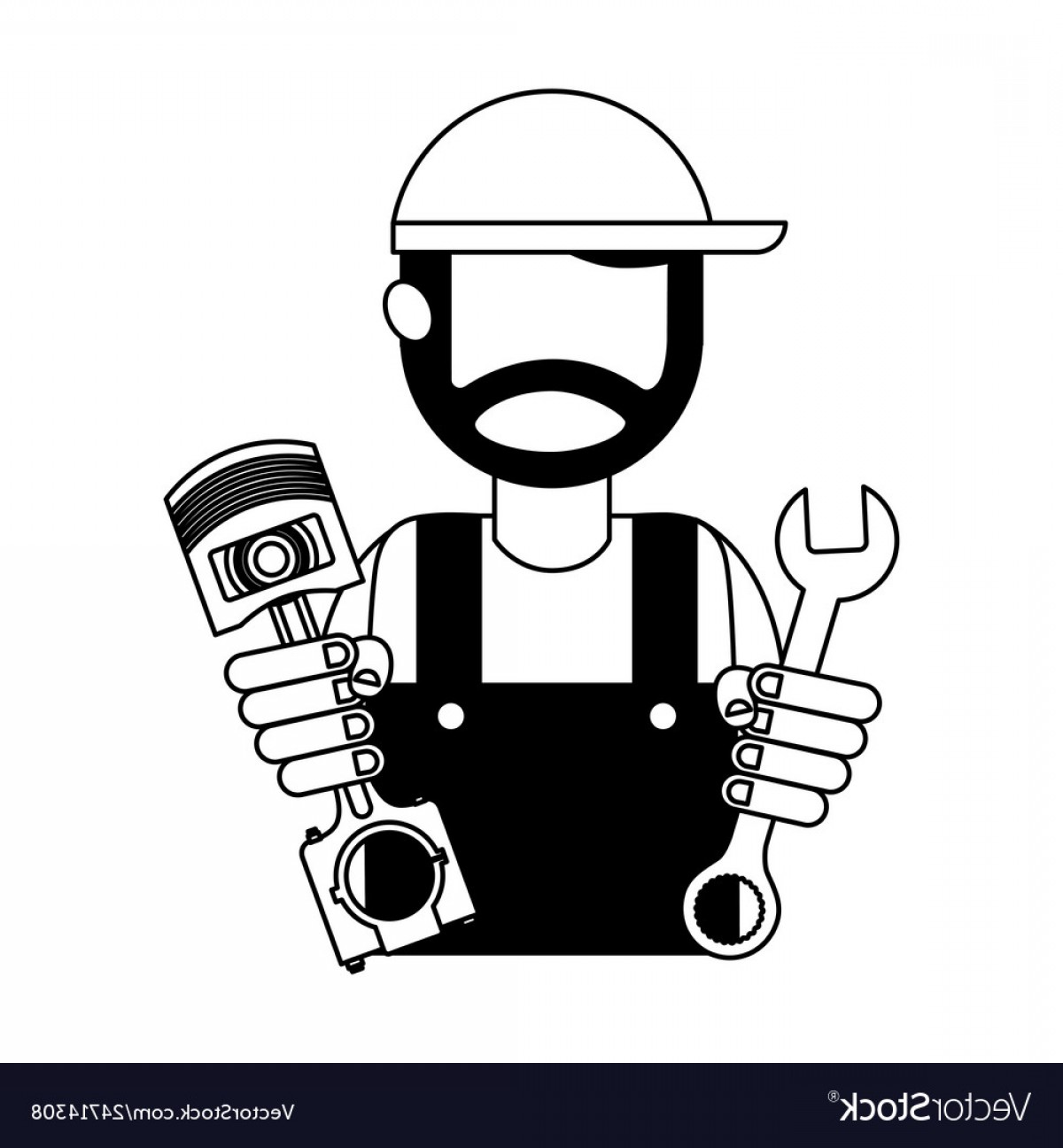 1200x1296 Wrench And Piston Vector Art Hoodamathrun