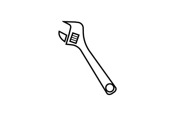 580x386 Wrench Icon In Line Style Vector Graphic