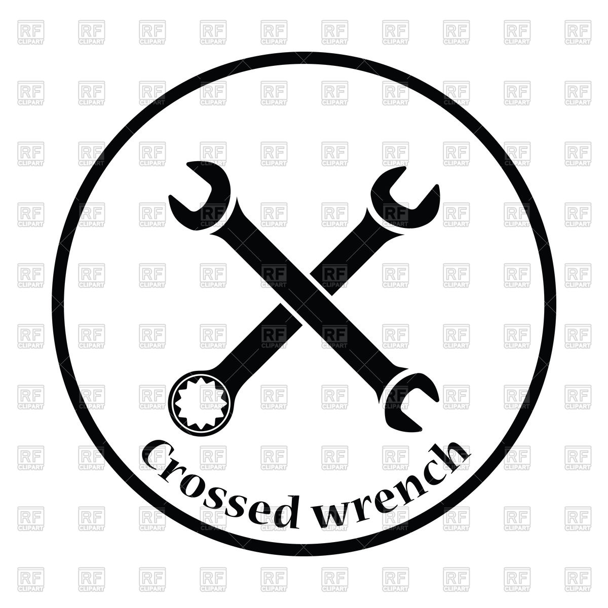 1200x1200 Thin Circle Design Icon Of Crossed Wrench Vector Image Of Icons
