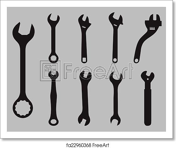 560x470 Free Art Print Of Screw Wrench Black Silhouettes Of Screw Wrench