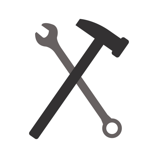 640x640 Hammer And Wrench Icon, Hammer, Wrench, Vector Png And Vector