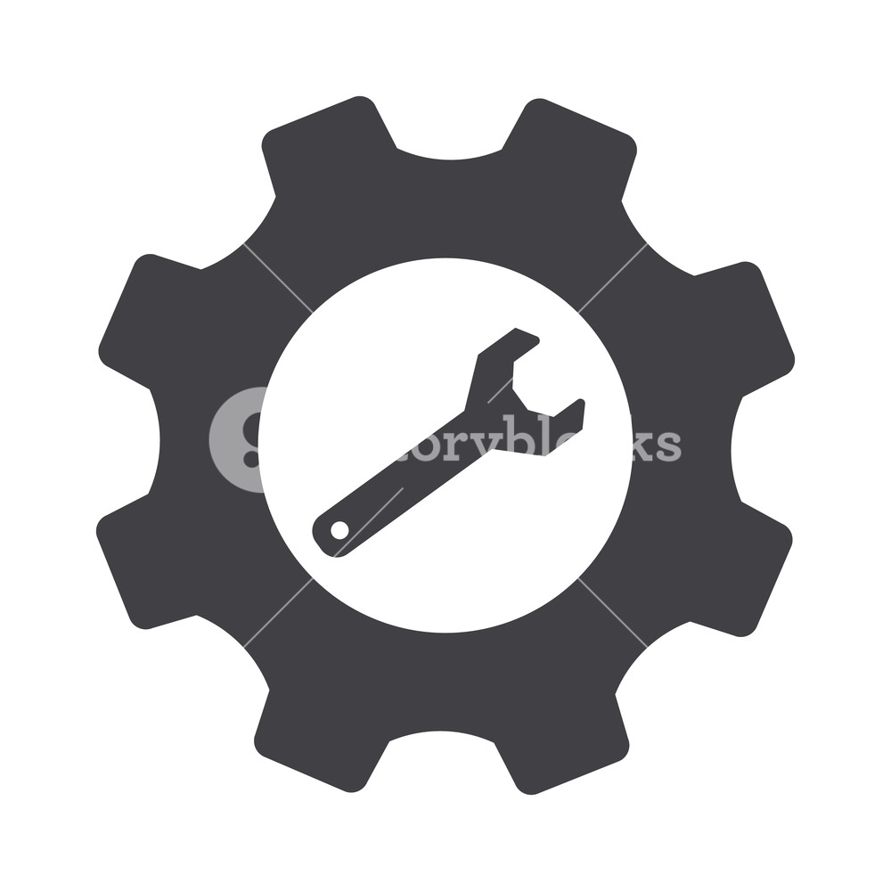 1000x1000 Gray Cogwheel Setting And Wrench Vector Settings Icon