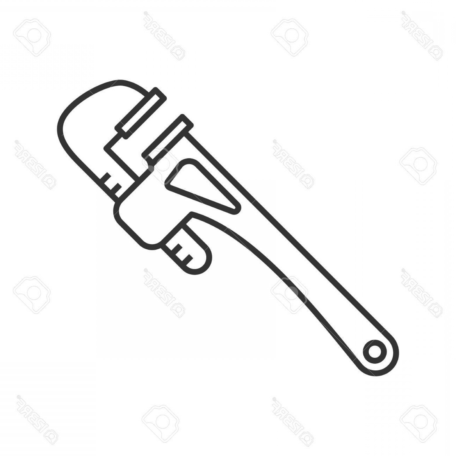 1560x1560 Photostock Vector Monkey Wrench Linear Icon Thin Line Illustration