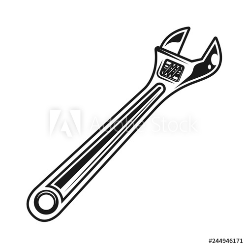 500x500 Adjustable Wrench Vector Object Or Design Element
