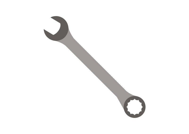 800x566 Combination Wrench Flat Vector