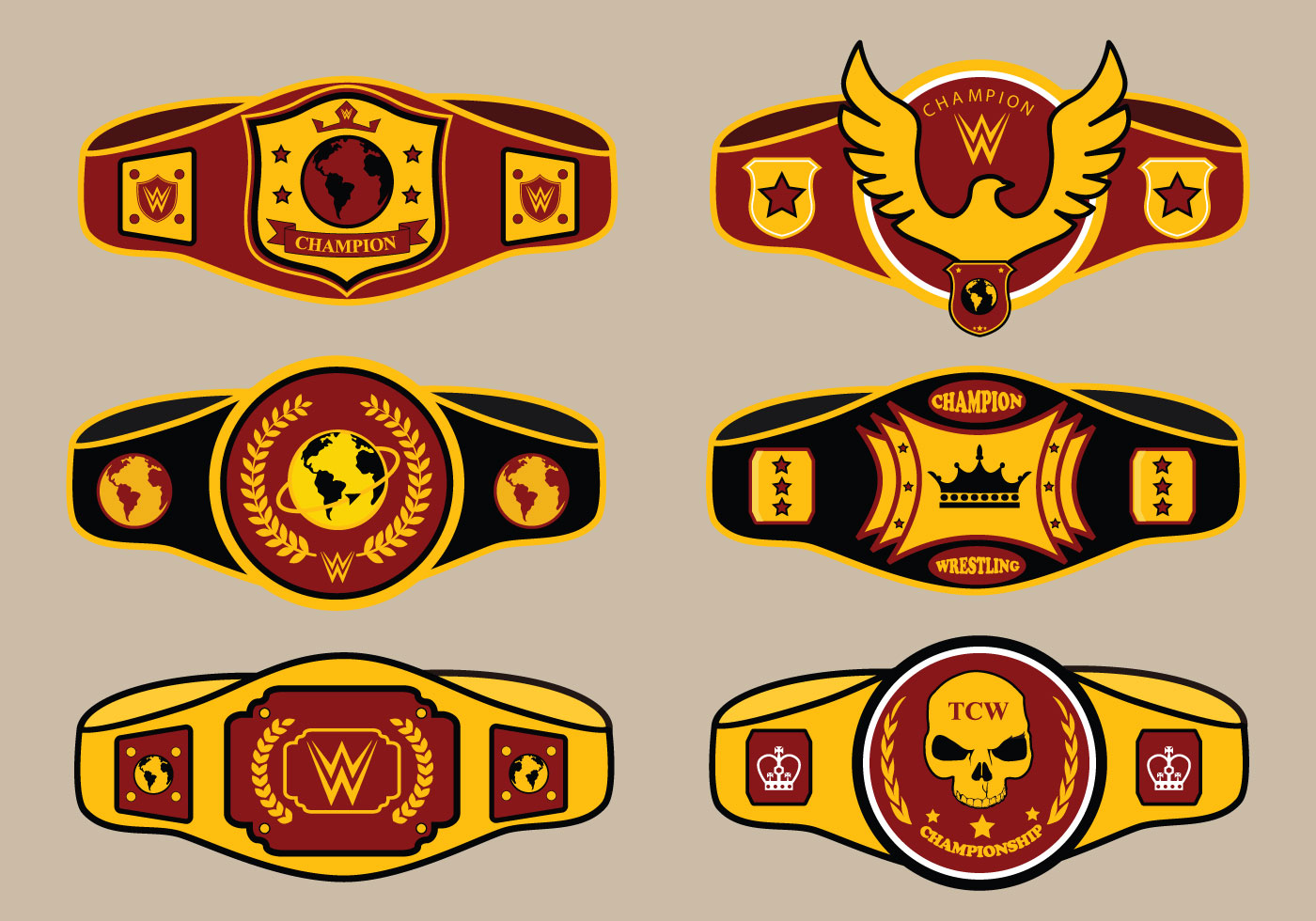 1400x980 Championship Belt Free Vector Art
