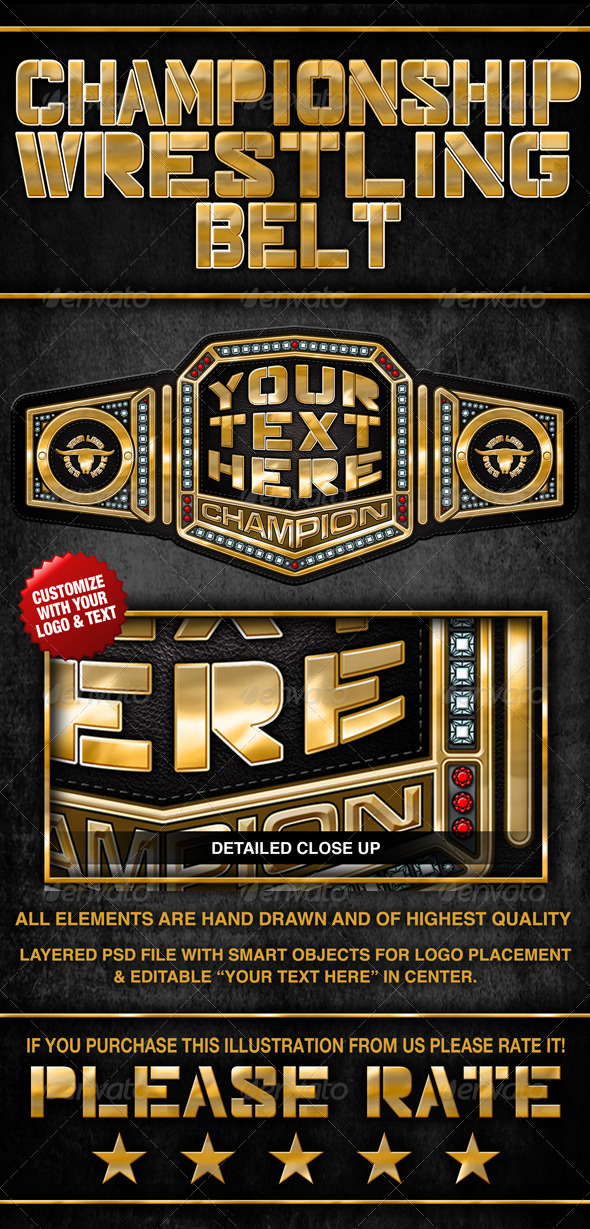 590x1229 Championship Wrestling Belt Graphics Vector From Graphicriver