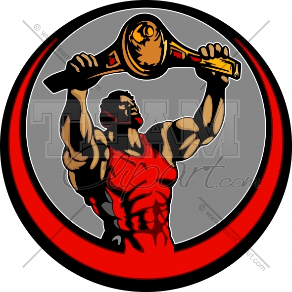 590x590 Wrestler Holding Up Victory Belt Clipart Image
