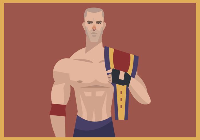 700x490 Wrestler With Wrestling Champion Belt Vector Stock Images