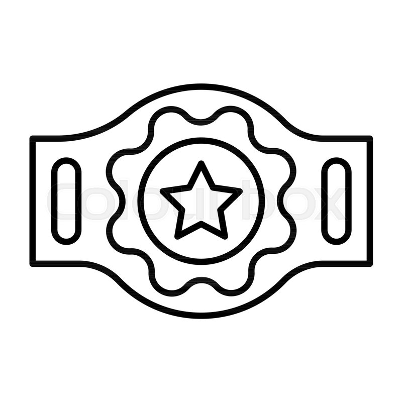 800x800 Boxing Champion Belt With A Star Line Stock Vector Colourbox