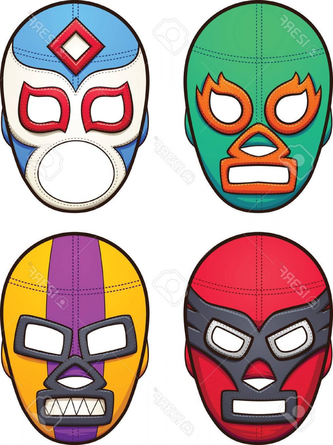 1167x1560 Photostock Vector Mexican Wrestling Masks Vector Clip Art