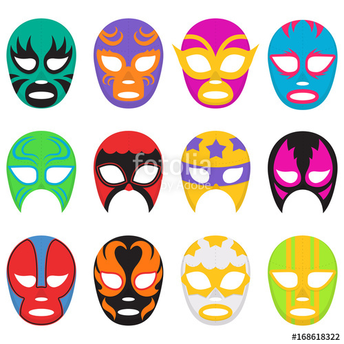500x500 Colorful Wrestling Mask Collection Stock Image And Royalty Free