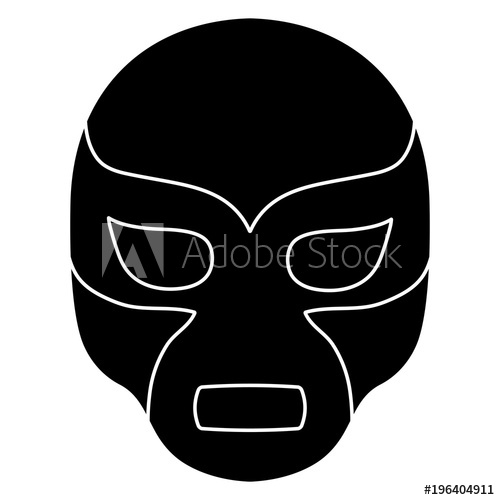 500x500 Wrestling Mask Icon Over White Background, Vector Illustration