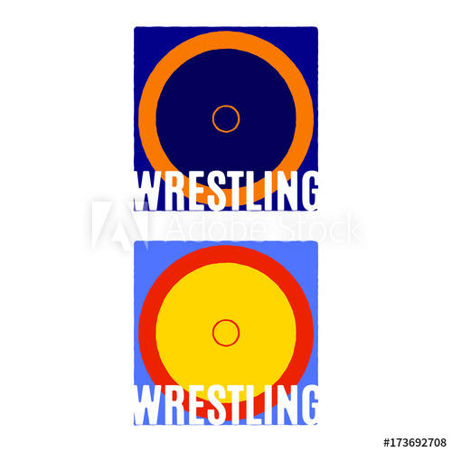 500x500 Wrestling Mat Logotypes Sport Theme Vector Illustration Template