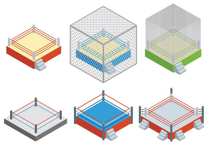 700x490 Wrestling Ring Icons Vector