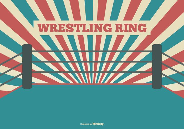 700x490 Flat Style Wrestling Ring Illustration