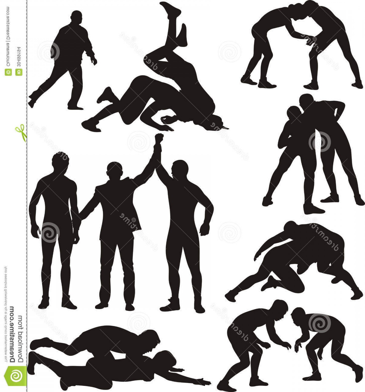 Wrestling Silhouette Vector at Vectorified.com | Collection of ...