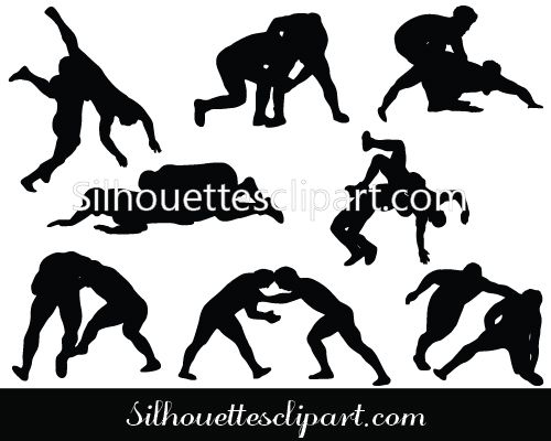 Wrestling Silhouette Vector at Vectorified.com | Collection of ...