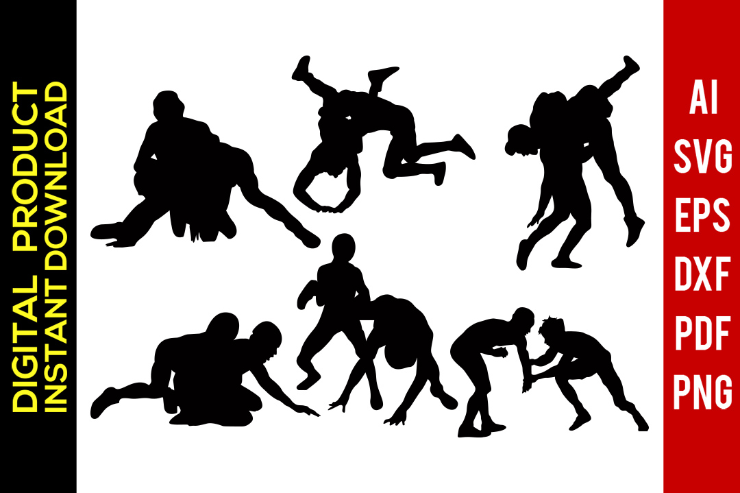 Download Wrestling Silhouette Vector at Vectorified.com | Collection of Wrestling Silhouette Vector free ...