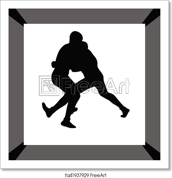 561x581 Free Art Print Of Wrestling Silhouette Vector Freeart