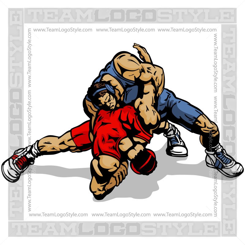 800x800 Vector Wrestlers Clip Art