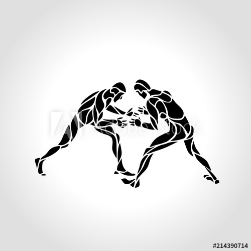 500x500 Greco Roman Sport, Fighting Game Vector Black And White Freestyle