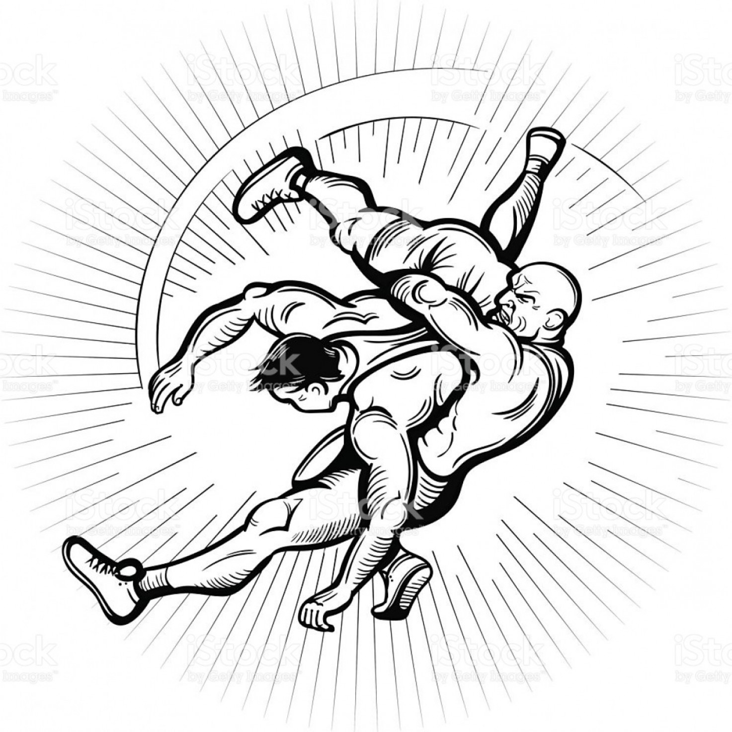 Vector Black And White Comics Freestyle Wrestling Illustration Gm 1473x1473 Vector Black And White Comics Freestyle Wrestling Illustration Gm