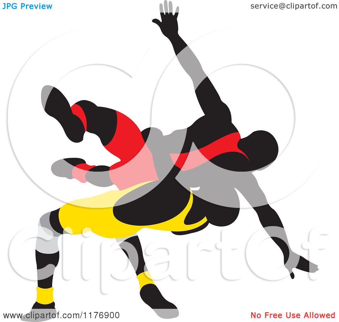 Clipart Of Silhouetted Wrestlers In Red And Yellow Uniforms 1080x1024 Clipart Of Silhouetted Wrestlers In Red And Yellow Uniforms
