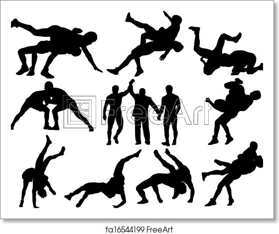 Free Art Print Of Wrestling Vector Silhouettes Layered And Fully 560x470 Free Art Print Of Wrestling Vector Silhouettes Layered And Fully