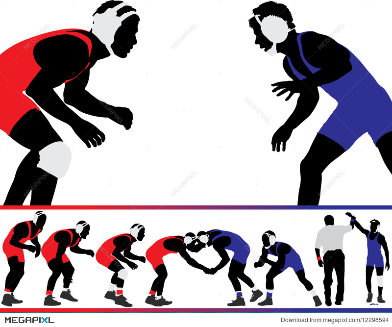 Wrestling Vector Silhouettes Illustration 800x667 Wrestling Vector Silhouettes Illustration
