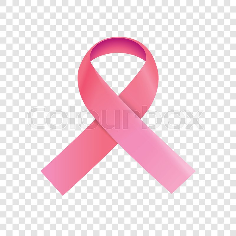 800x800 Pink Ribbon On Dark Transparent Stock Vector Colourbox