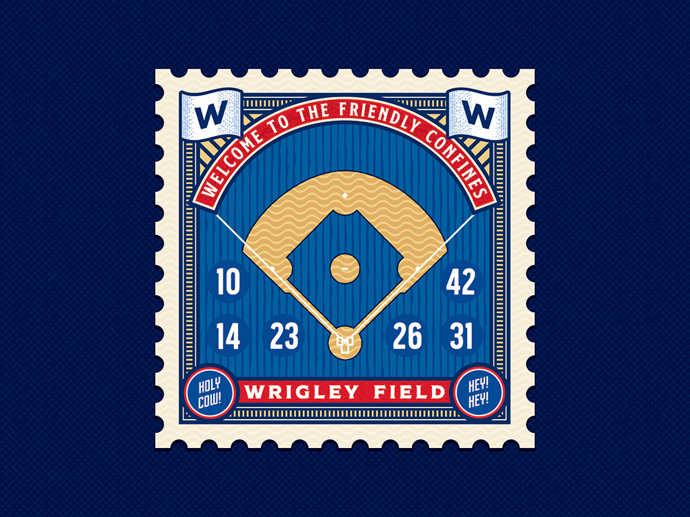1000x750 Wrigley Field Postage Stamp Concept Brd