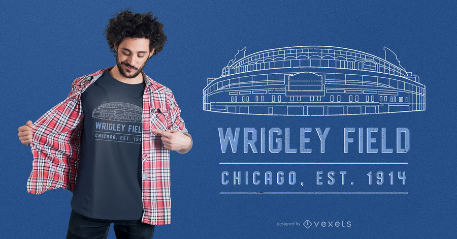 900x470 Wrigley Field Stadium T Shirt Design