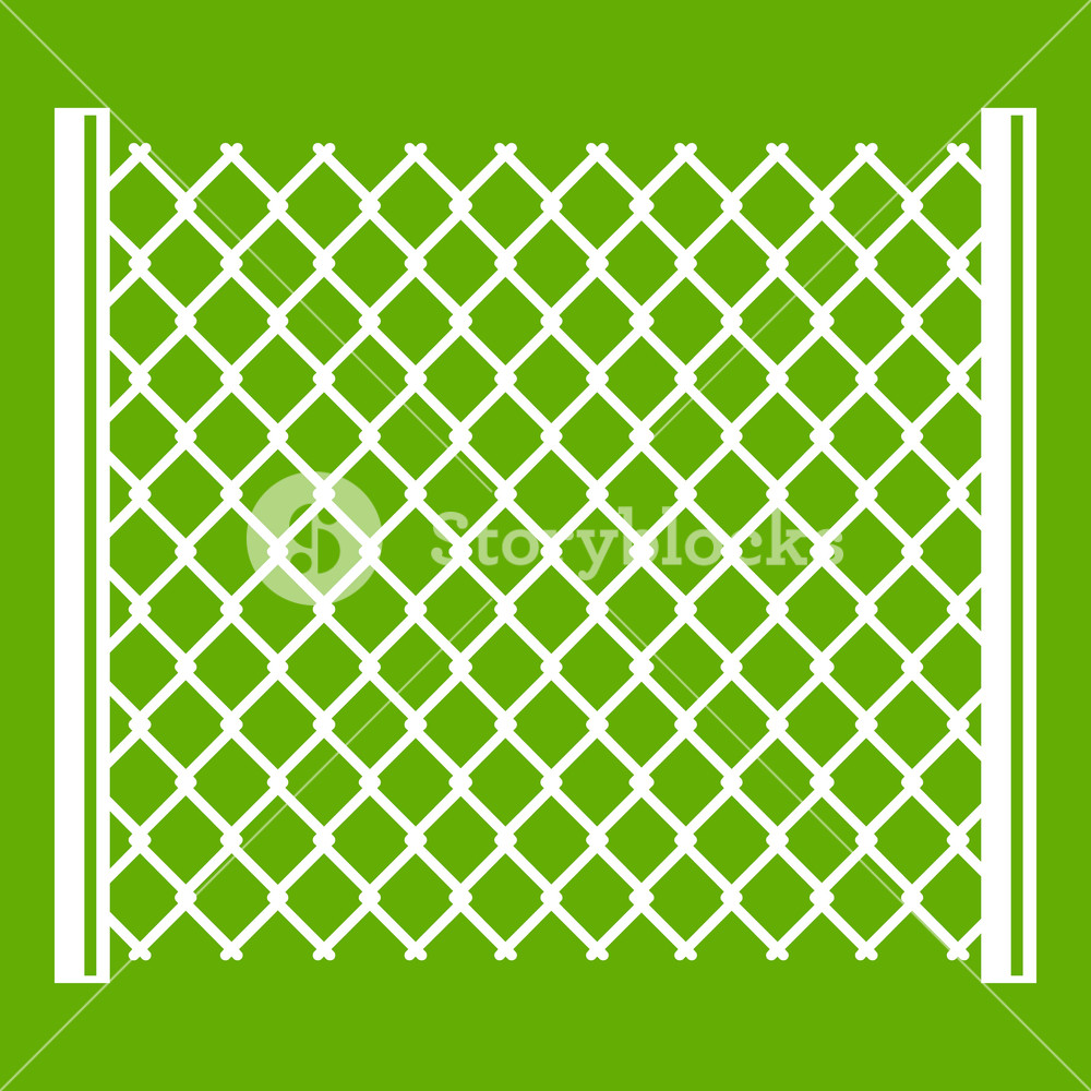1000x1000 Perforated Gate Icon White Isolated On Green Background Vector