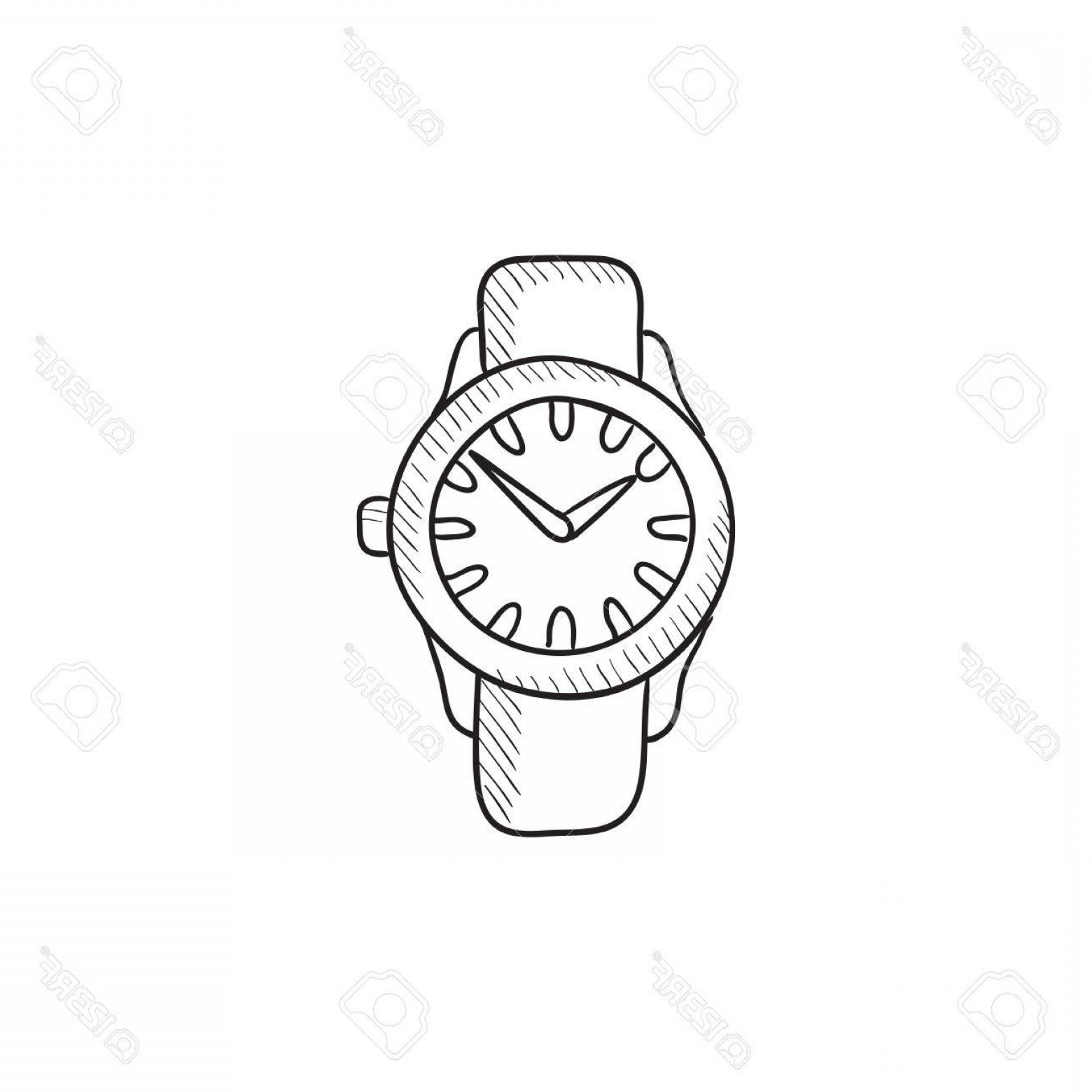 1560x1560 Photostock Vector Wrist Watch Sketch Icon For Web Mobile