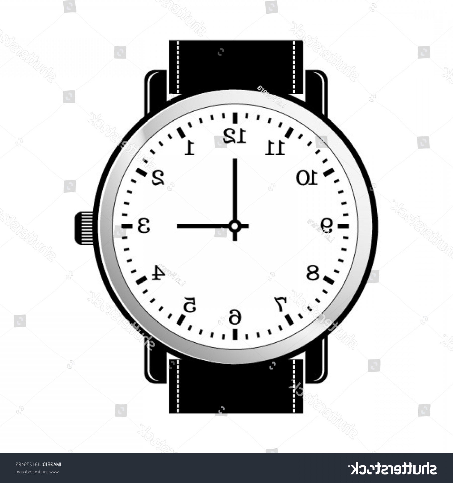 1800x1920 Gent Wrist Watch Black Whitevector Drawing Soidergi