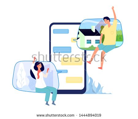 450x386 Vector Man Stock Vector People In Online Chat Man Woman Chatting