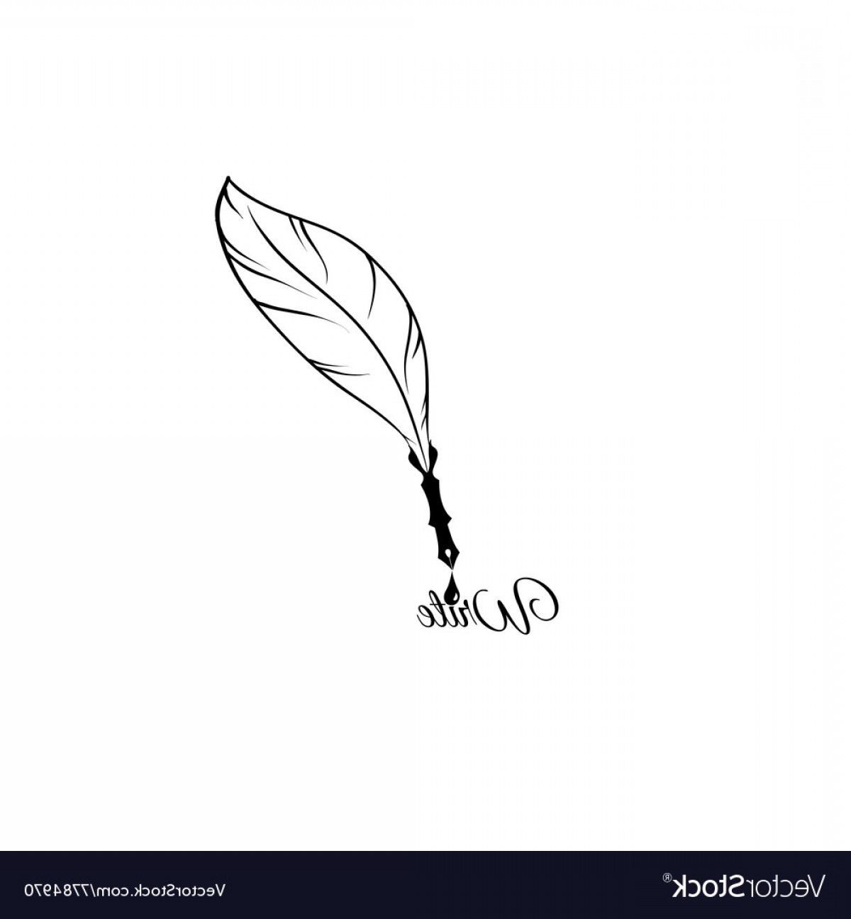 1200x1296 Writing Feather Pen Icon Isolated Vector Soidergi
