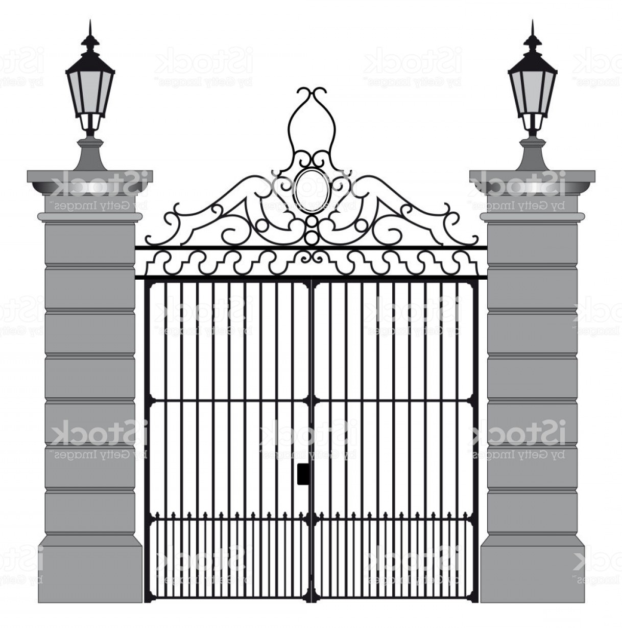 1218x1228 Vector Illustration Of A Wrought Iron Gate Gm Catchsplace