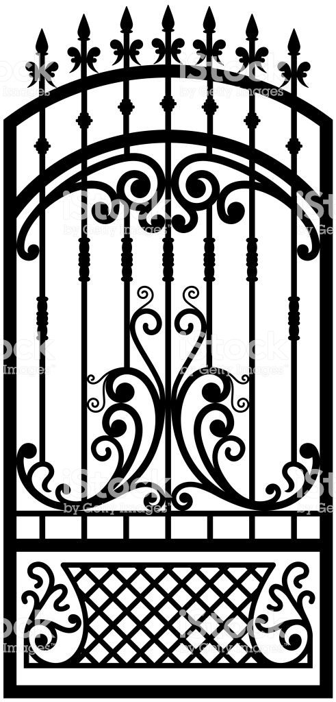 491x1024 Vector Illustration Of Wrought Iron Decor Door Vorota Kalitki