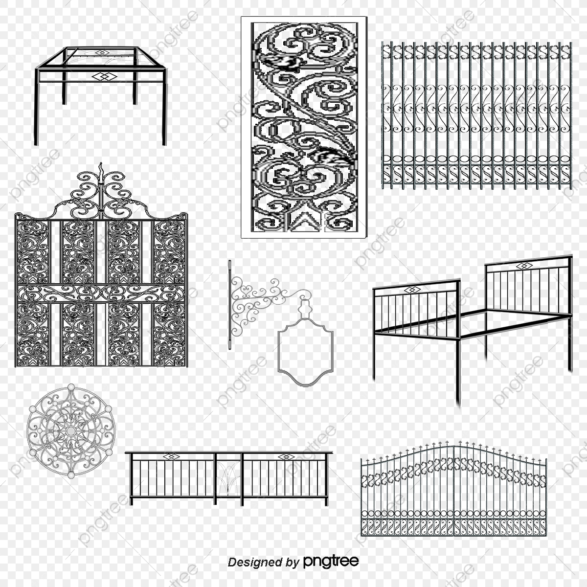 1200x1200 Wrought Iron Fence Vector Lines, Vector Iron, Vector Lines