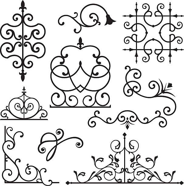 606x612 Wrought Iron Ornament Series Vector Art Illustration Don't Metal