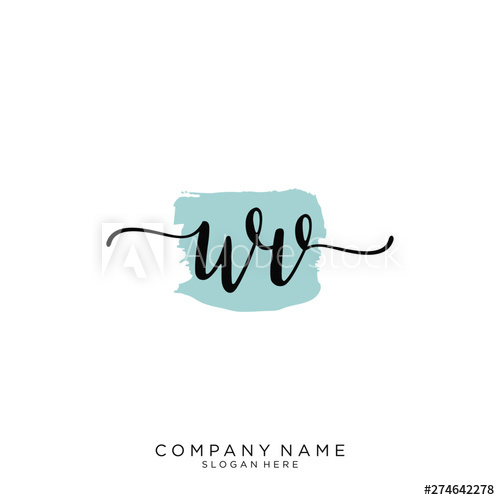 500x500 Wv Initial Handwriting Logo Vector