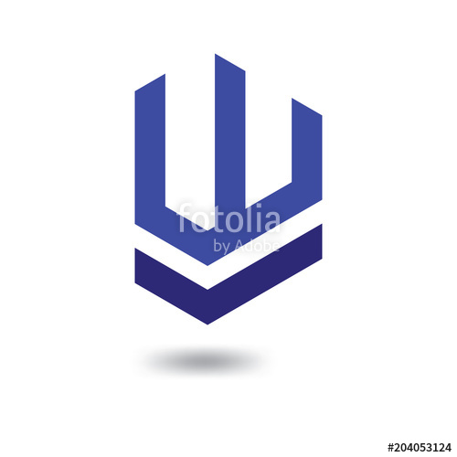 500x500 Wv Initial Hexagonal Logo Vector Stock Image And Royalty Free