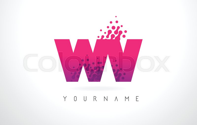 800x508 Wv W V Letter Logo With Pink Letters Stock Vector Colourbox