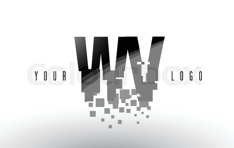 800x508 Wv W V Pixel Letter Logo With Digital Stock Vector Colourbox