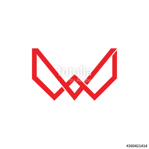 500x500 Abstract Letter Wv Simple Linked Line Logo Vector Stock Image